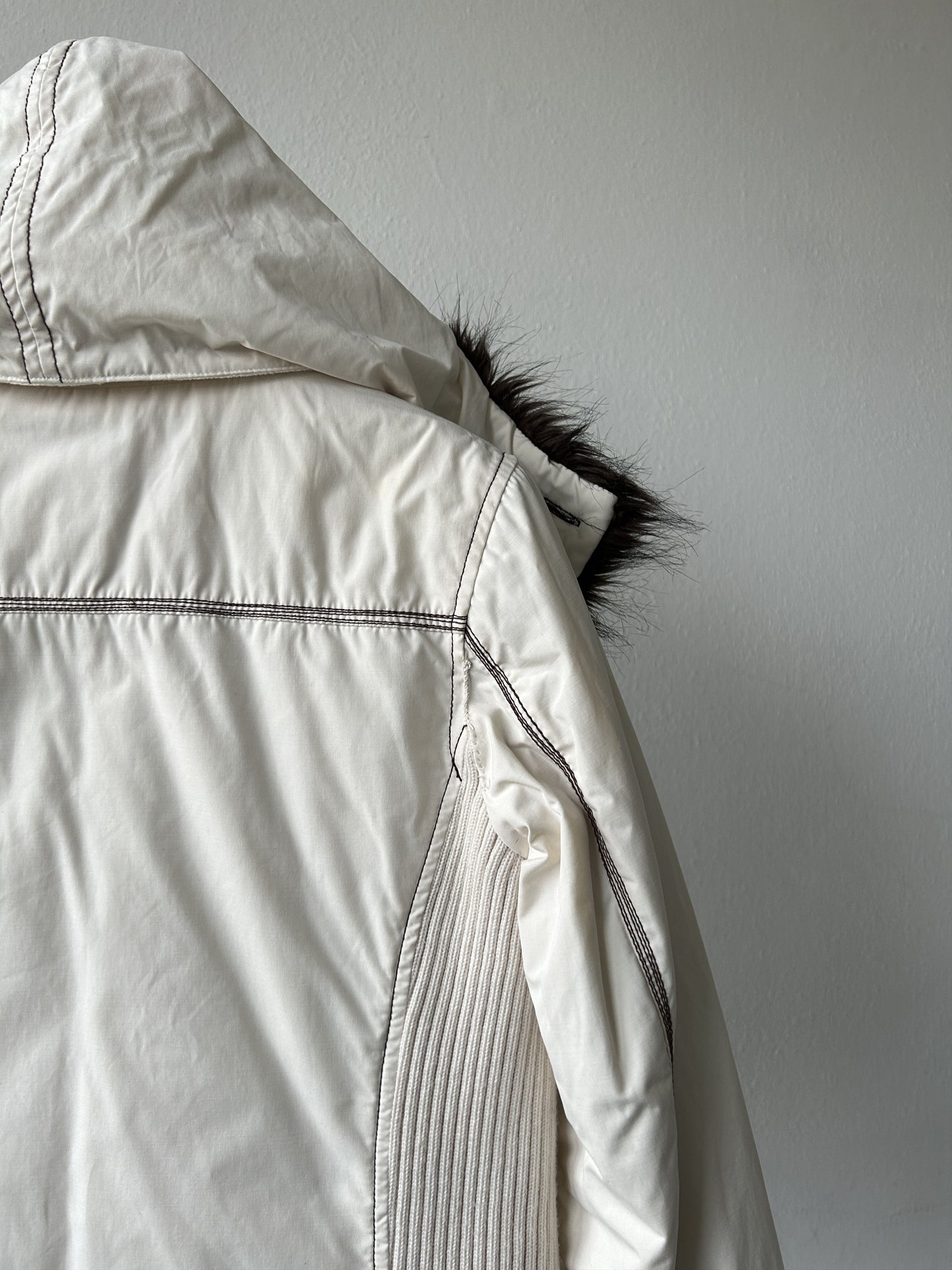 Archive y2k Miss Sixty faux fur lined hooded bomber