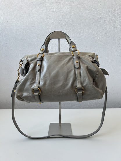Miu miu vitello bow bag in blueish gray
