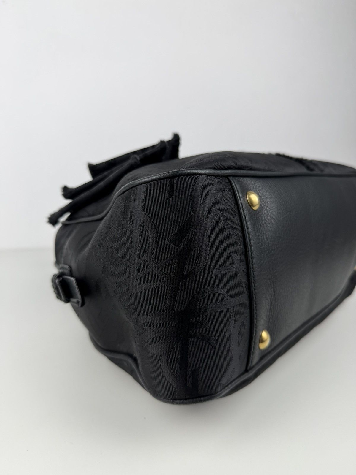YSL Rive Gauche monogram obi bow bowler bag