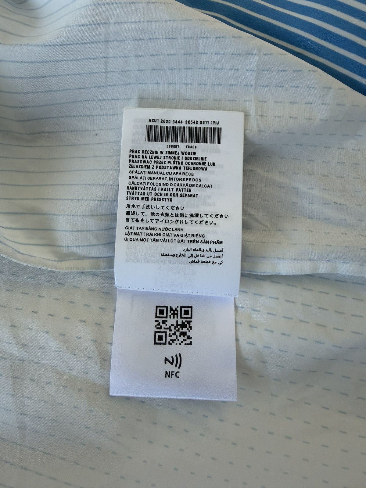 Prada gradient stripe chest logo shirt