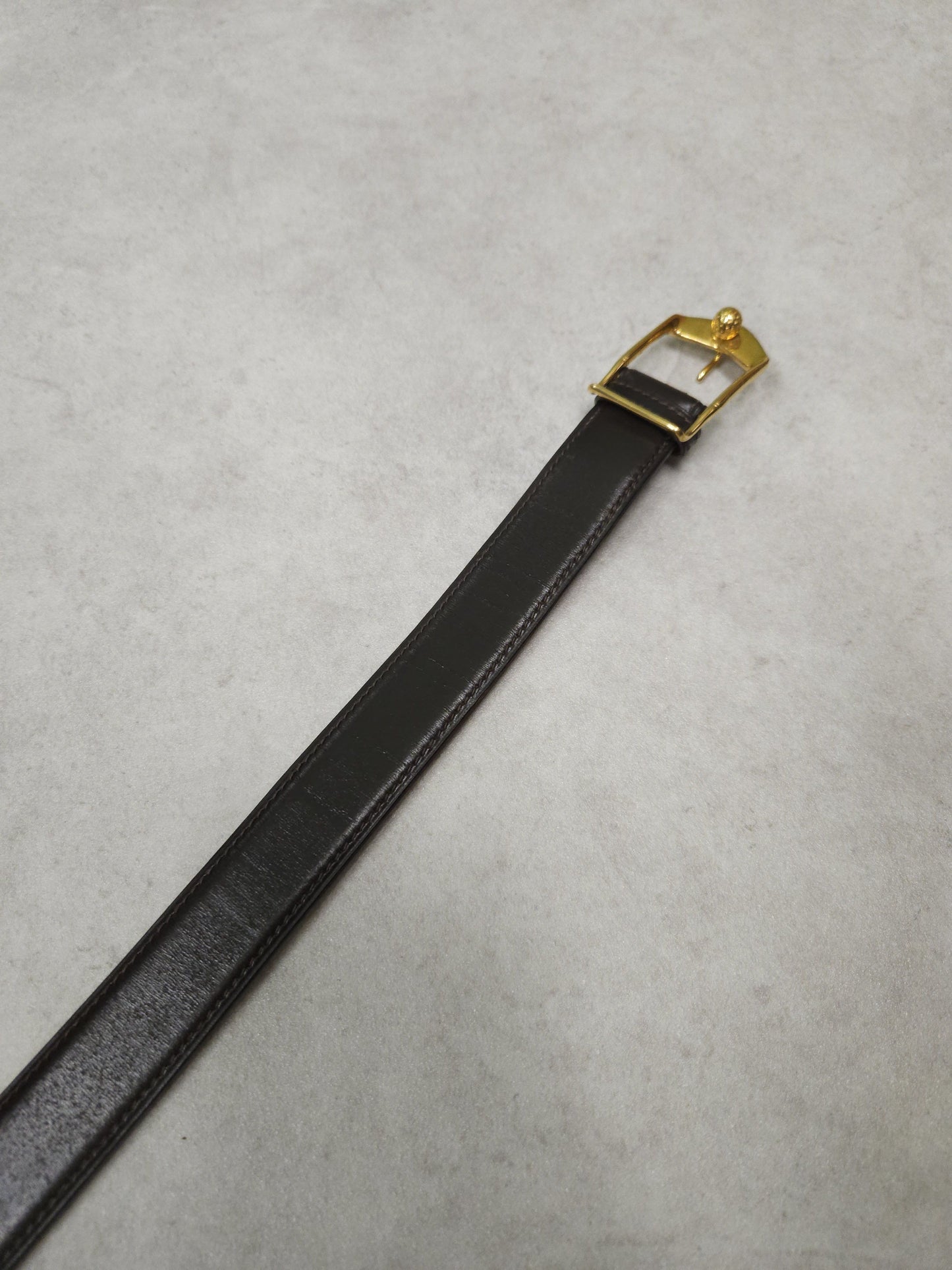 Vintage 1978 Hermes dark brown leather belt