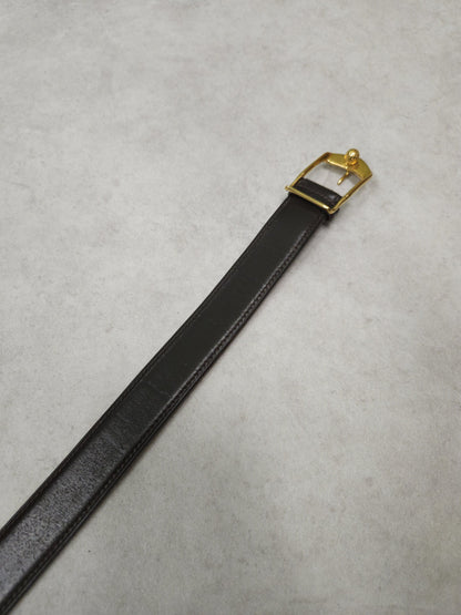 Vintage 1978 Hermes dark brown leather belt