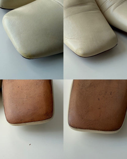 Vintage Louis Vuitton square toe block heel flats