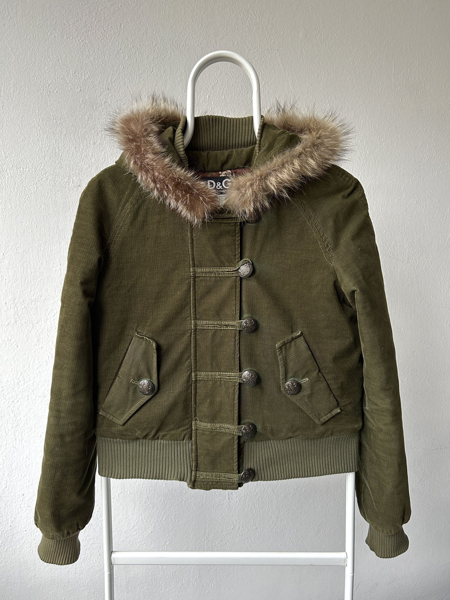 Archive y2k Dolce Gabbana corduroy hooded bomber