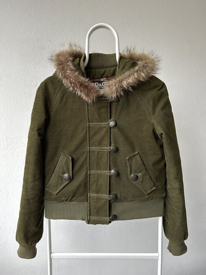 Archive y2k Dolce Gabbana corduroy hooded bomber