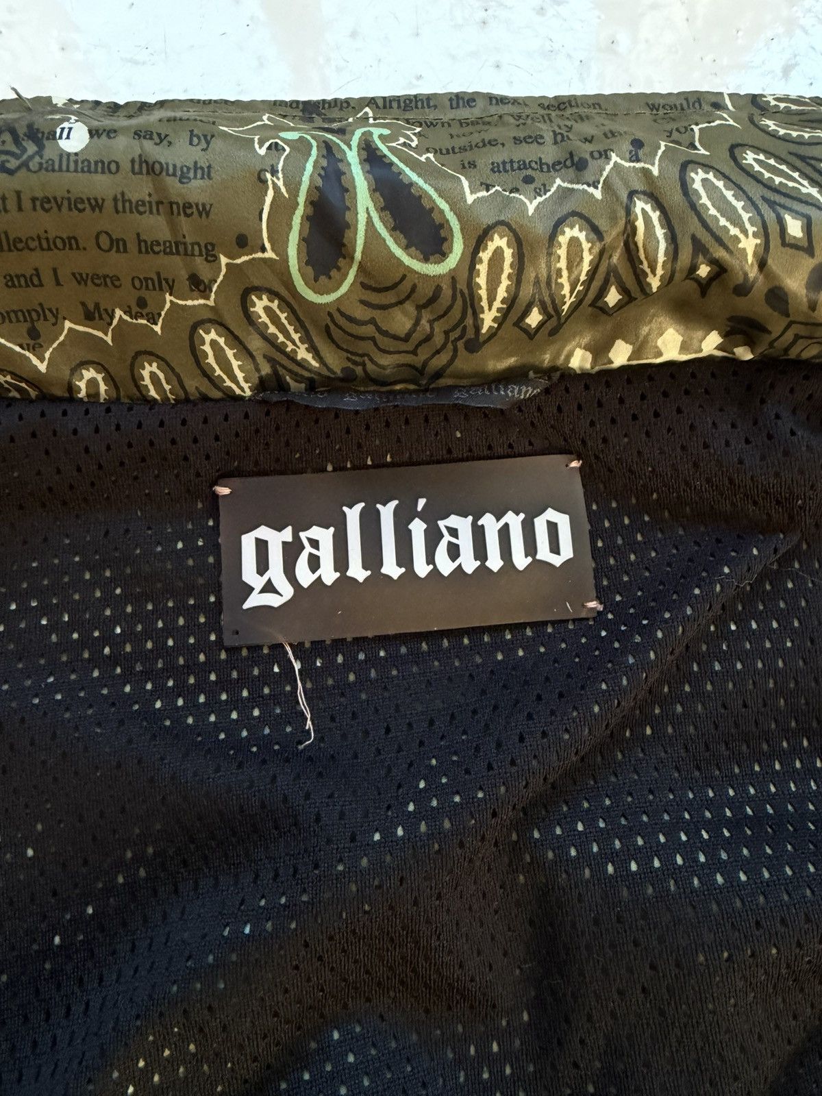 John Galliano newspaper print windbreaker jacket