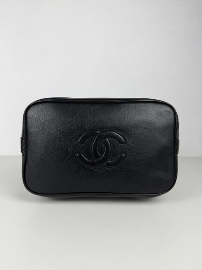 Vintage Chanel lambskin CC logo drawstring bag