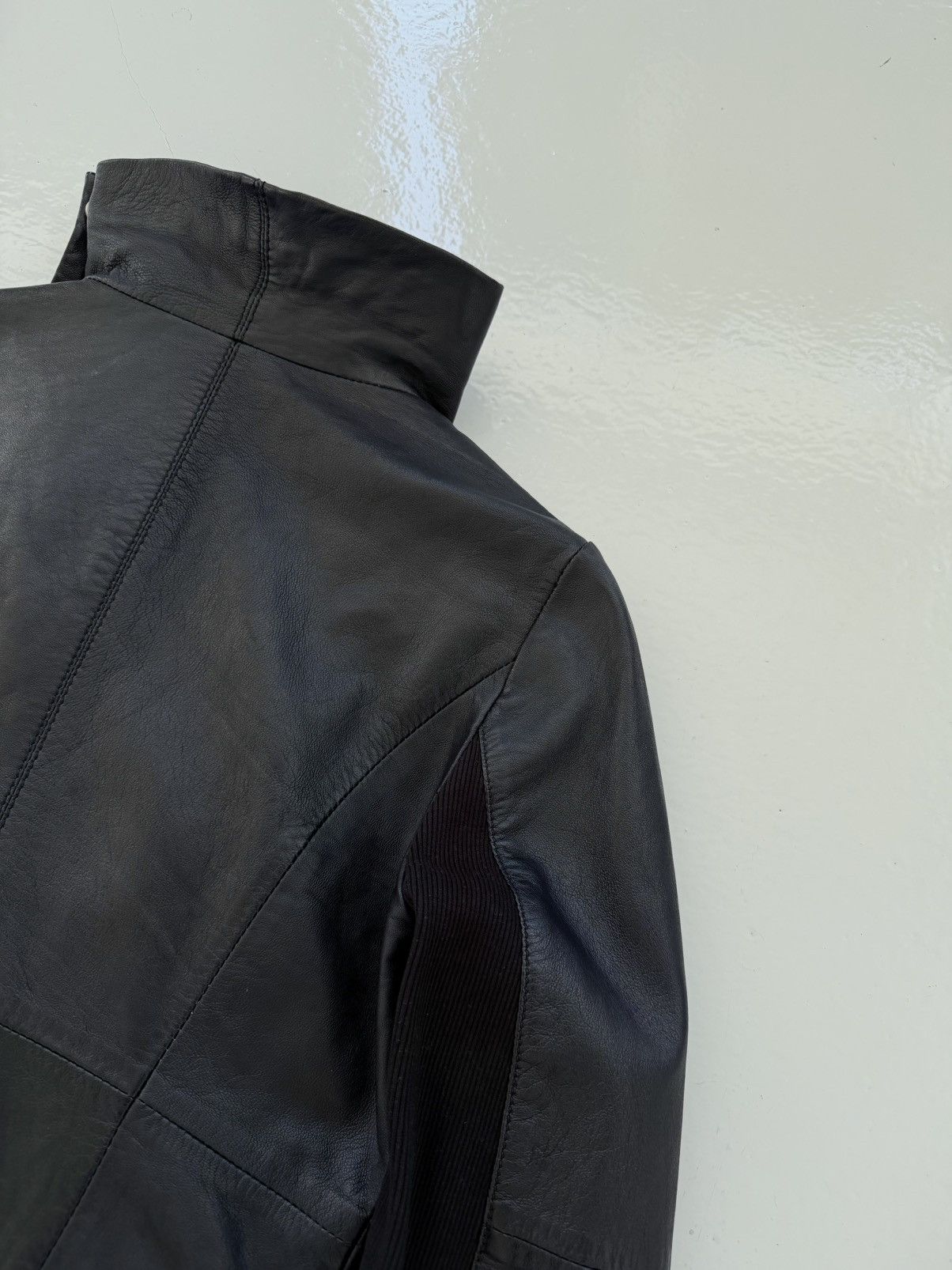 Vintage Saint Tropez asymmetrical leather jacket