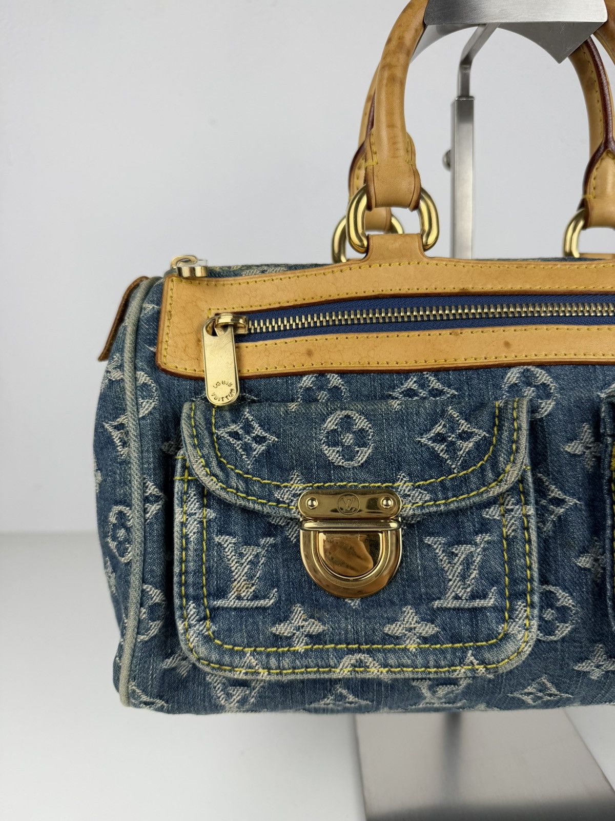 Louis Vuitton monogram denim neo speedy mini Boston bag