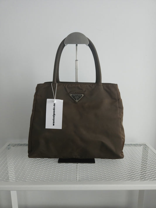 Vintage y2k prada tessuto city nylon triangle logo handbag
