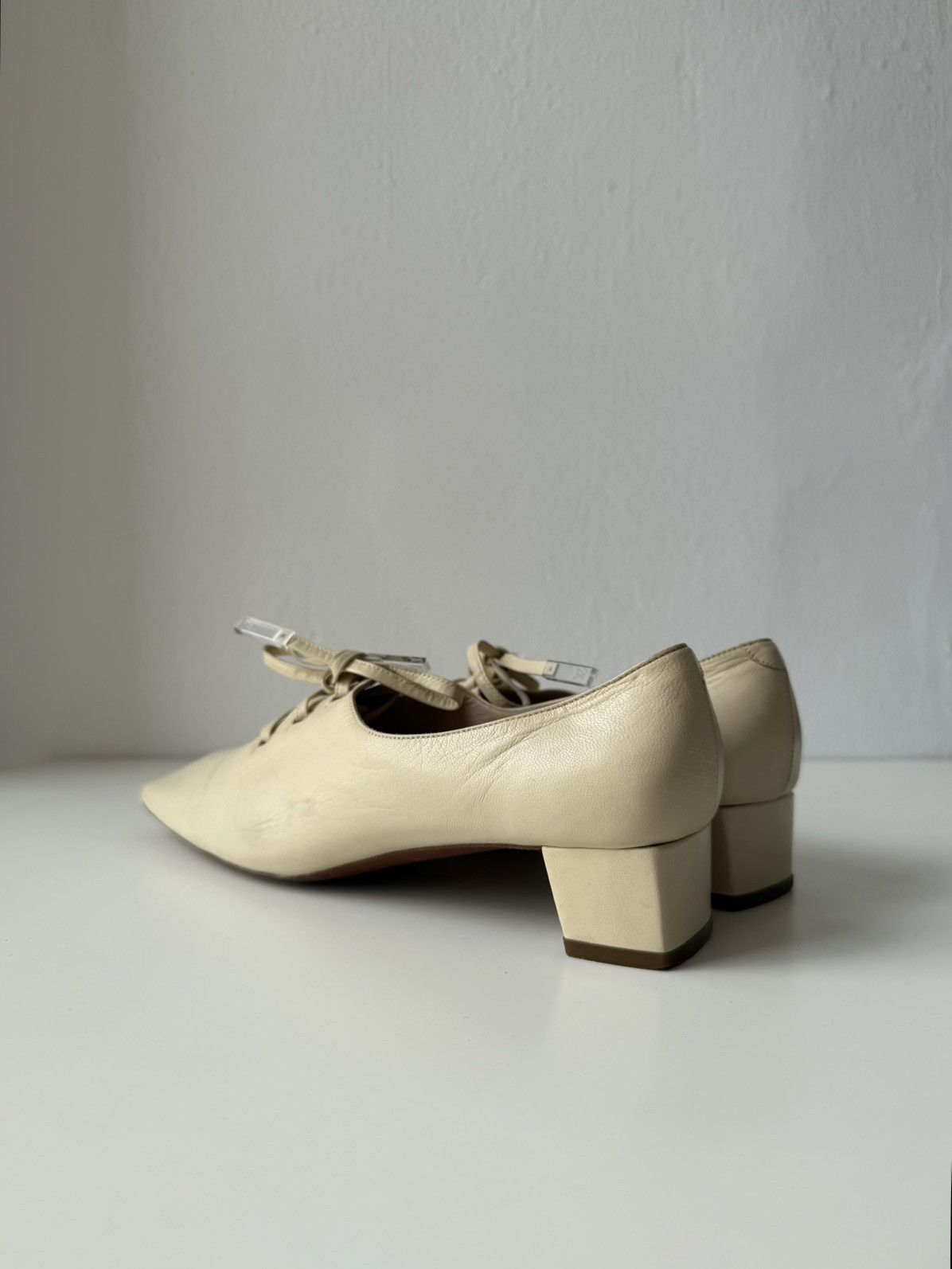 Vintage Louis Vuitton square toe block heel flats