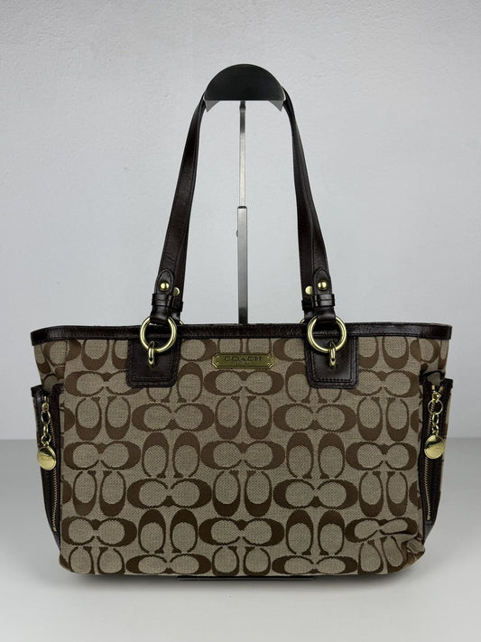 Coach signature canvas & leather tote bag