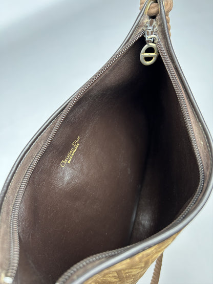 Vintage 80s Dior trotter oblique monogram rope shoulder bag