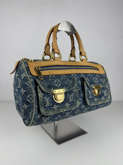 Louis Vuitton monogram denim neo speedy mini Boston bag
