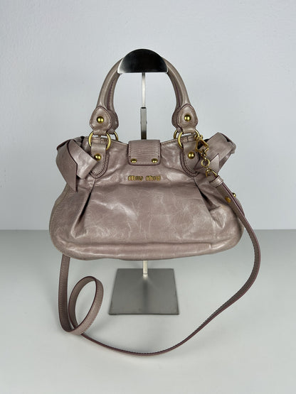 Miu miu mini bow bag in dusty pink