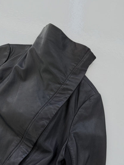 Vintage Saint Tropez asymmetrical leather jacket
