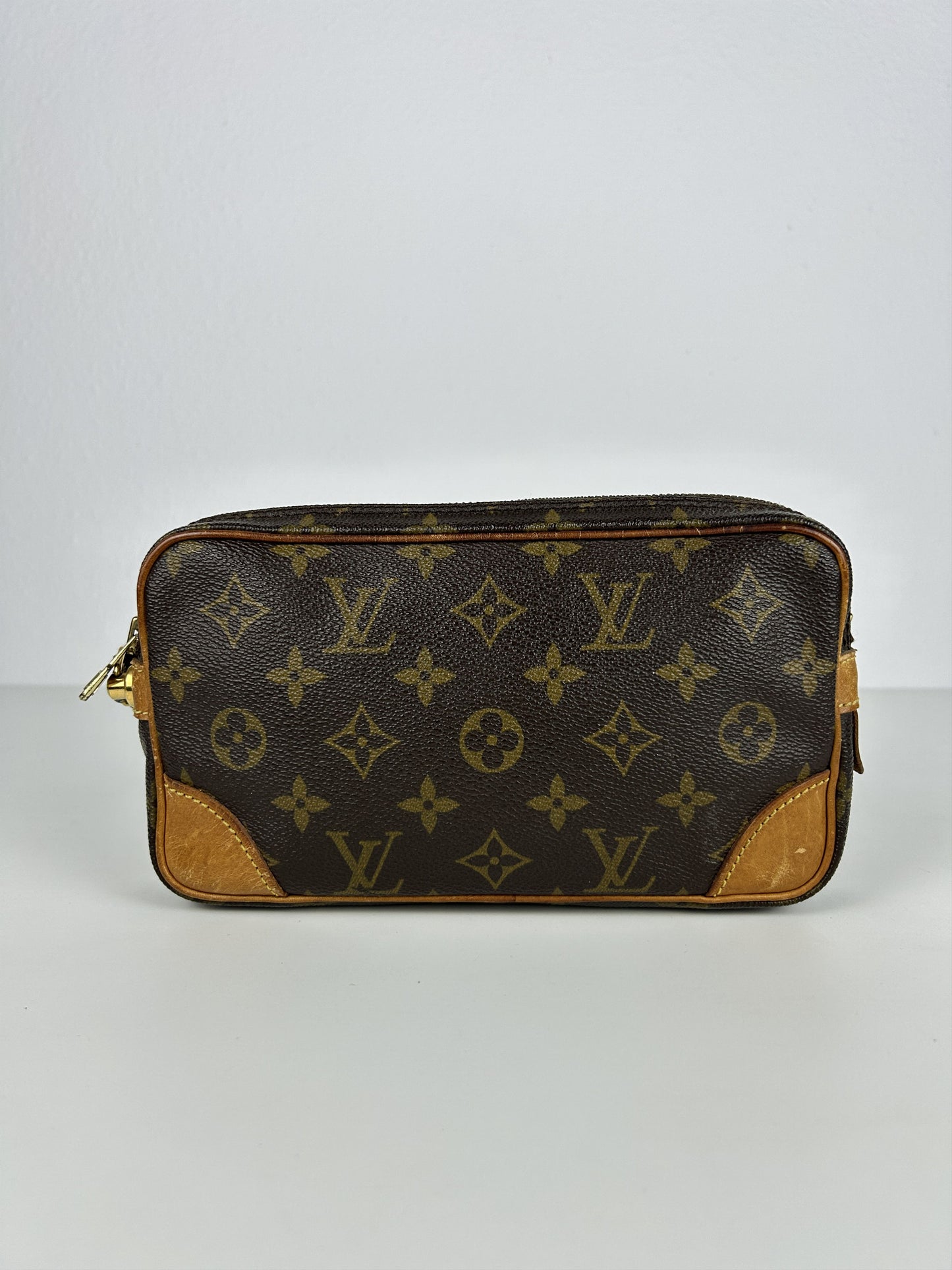 Vintage 80s Louis Vuitton marly dragonne monogram wristlet clutch bag