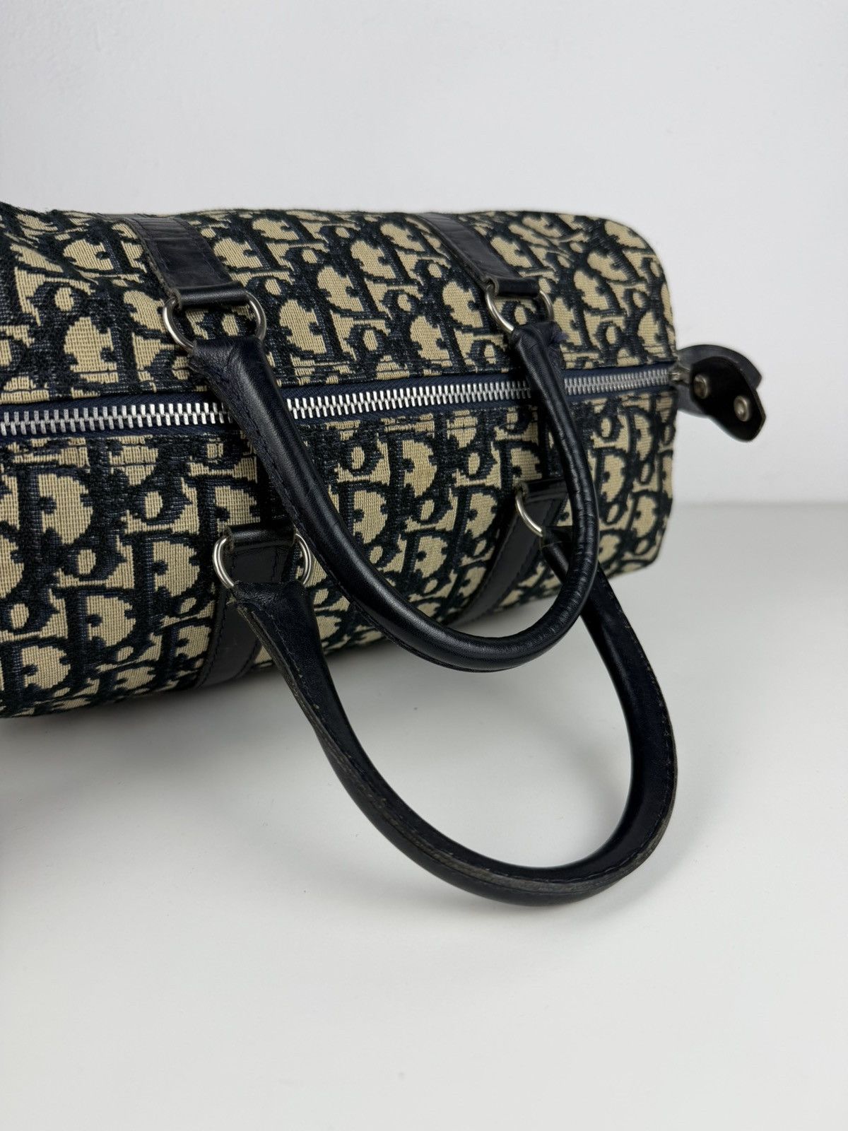 Vintage 80s Dior trotter oblique monogram mini Boston bag