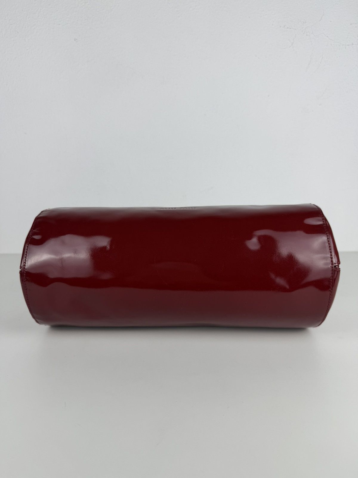 Vintage 90s Miu Miu patent leather cylindrical handbag