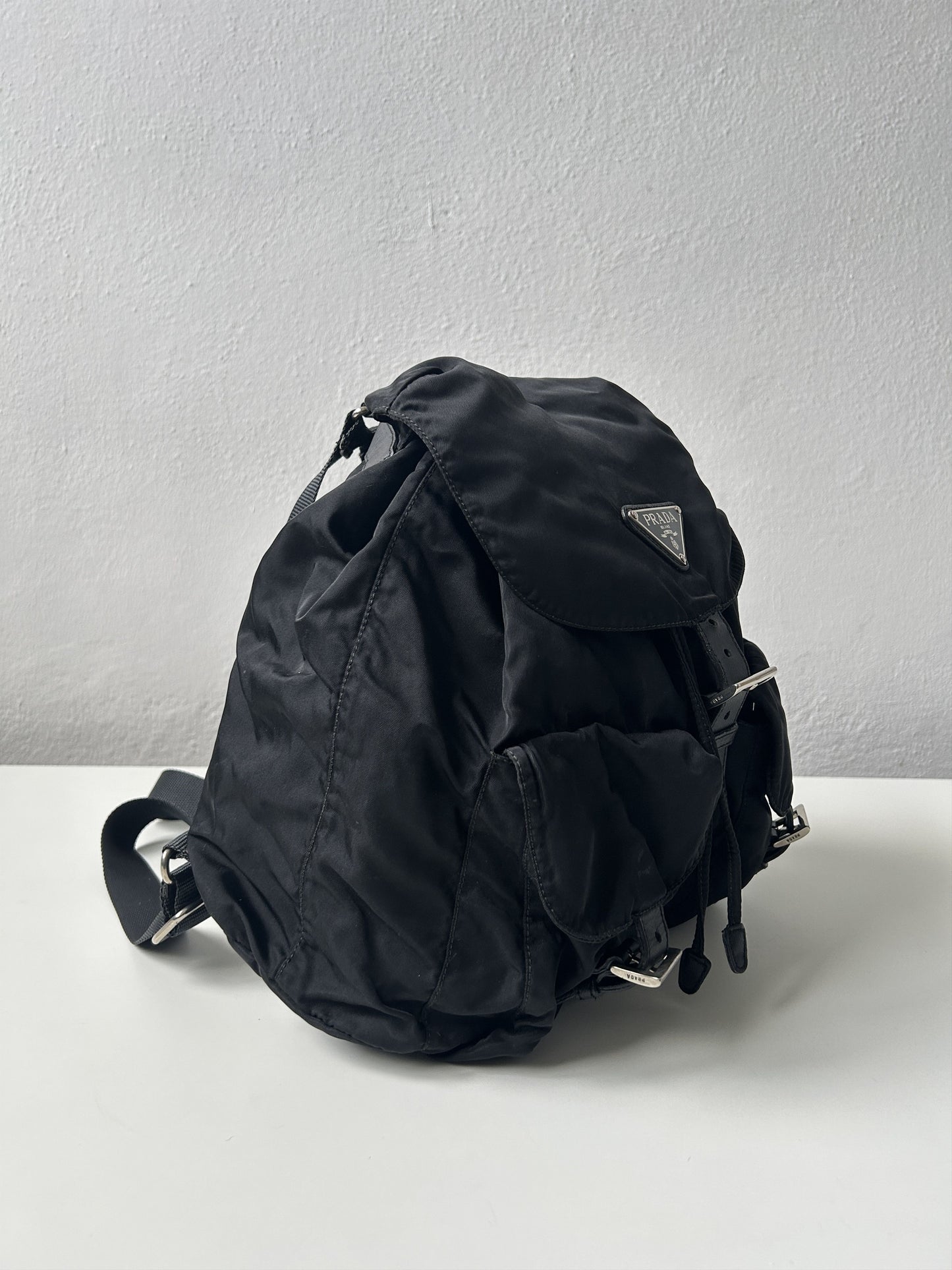 Vintage Prada nylon triangle logo cargo backpack
