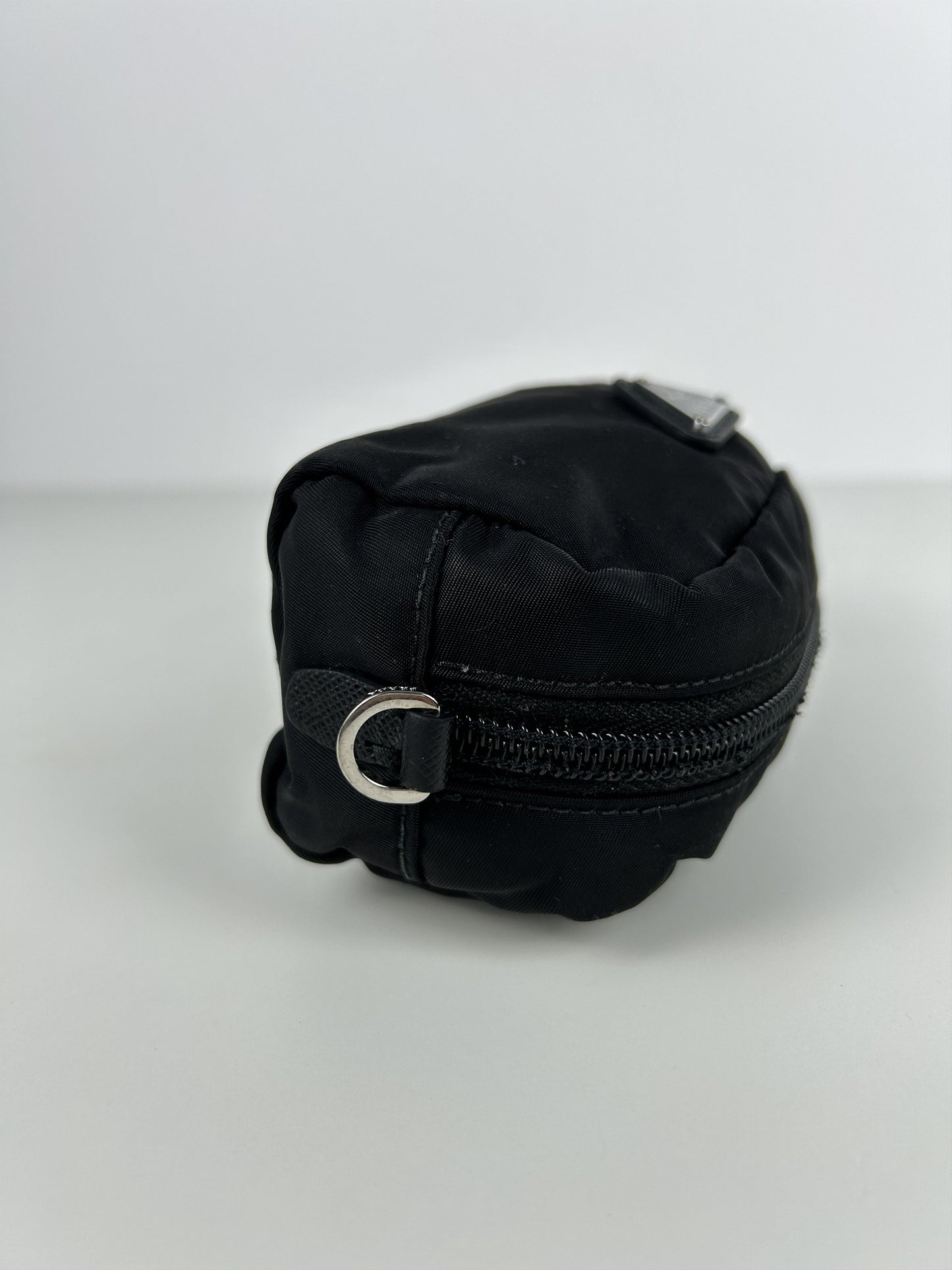 Prada nylon triangle logo mini pouch