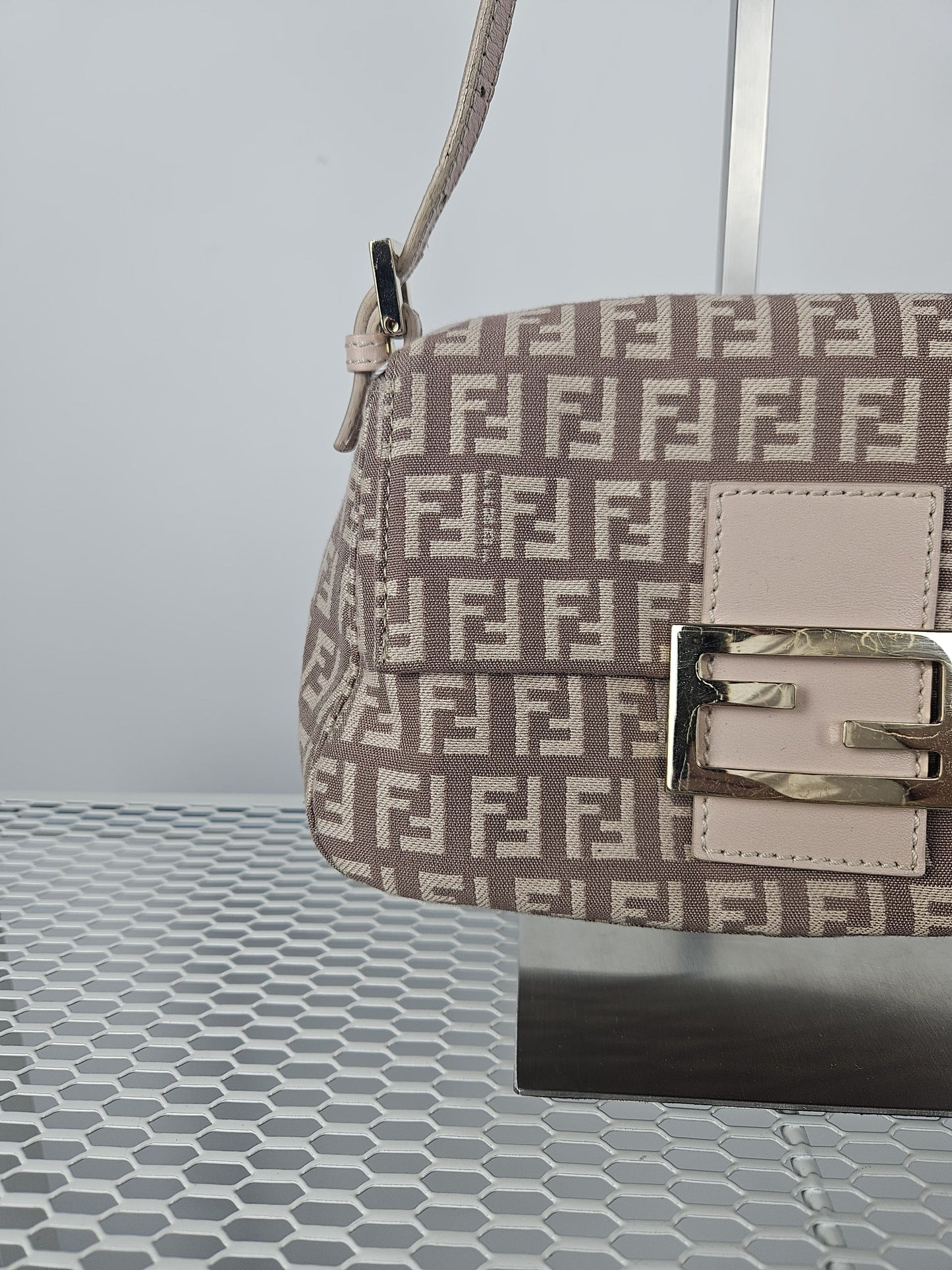Fendi zucca monogram canvas mini baguette