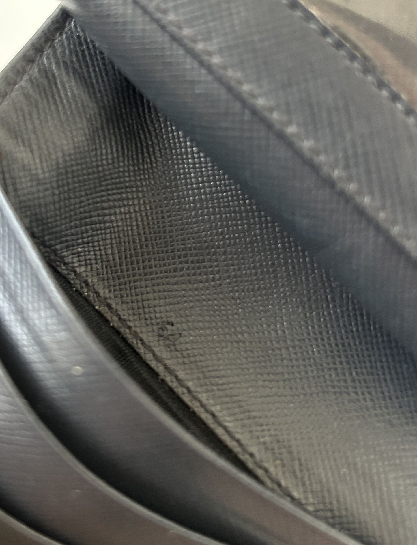 Prada nylon and saffiano leather triangle logo zip wallet