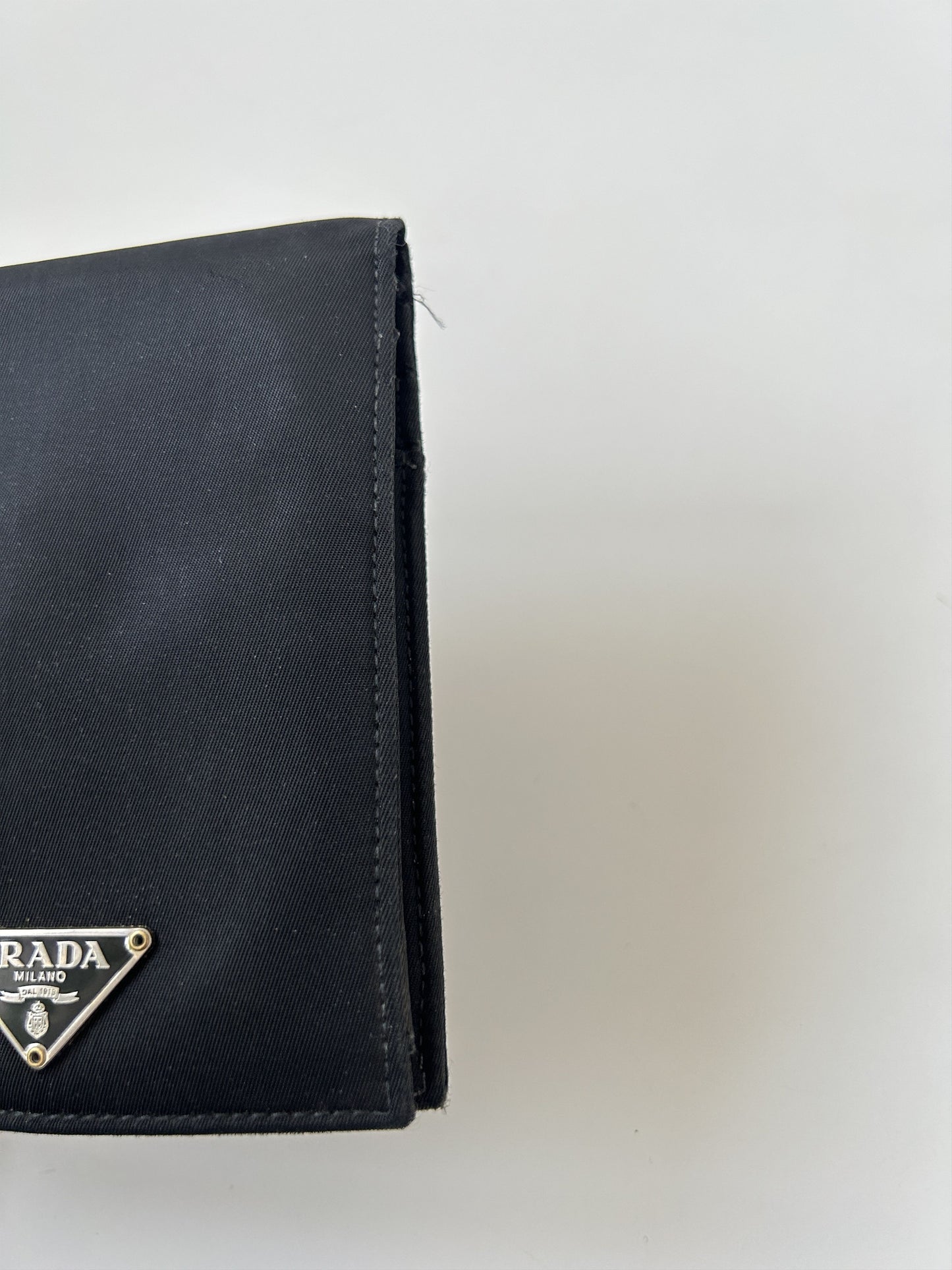 Prada triangle logo nylon bifold wallet