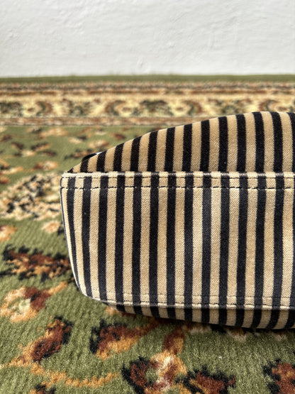 Y2k Fendi buckle striped velvet and ponyhair handbag