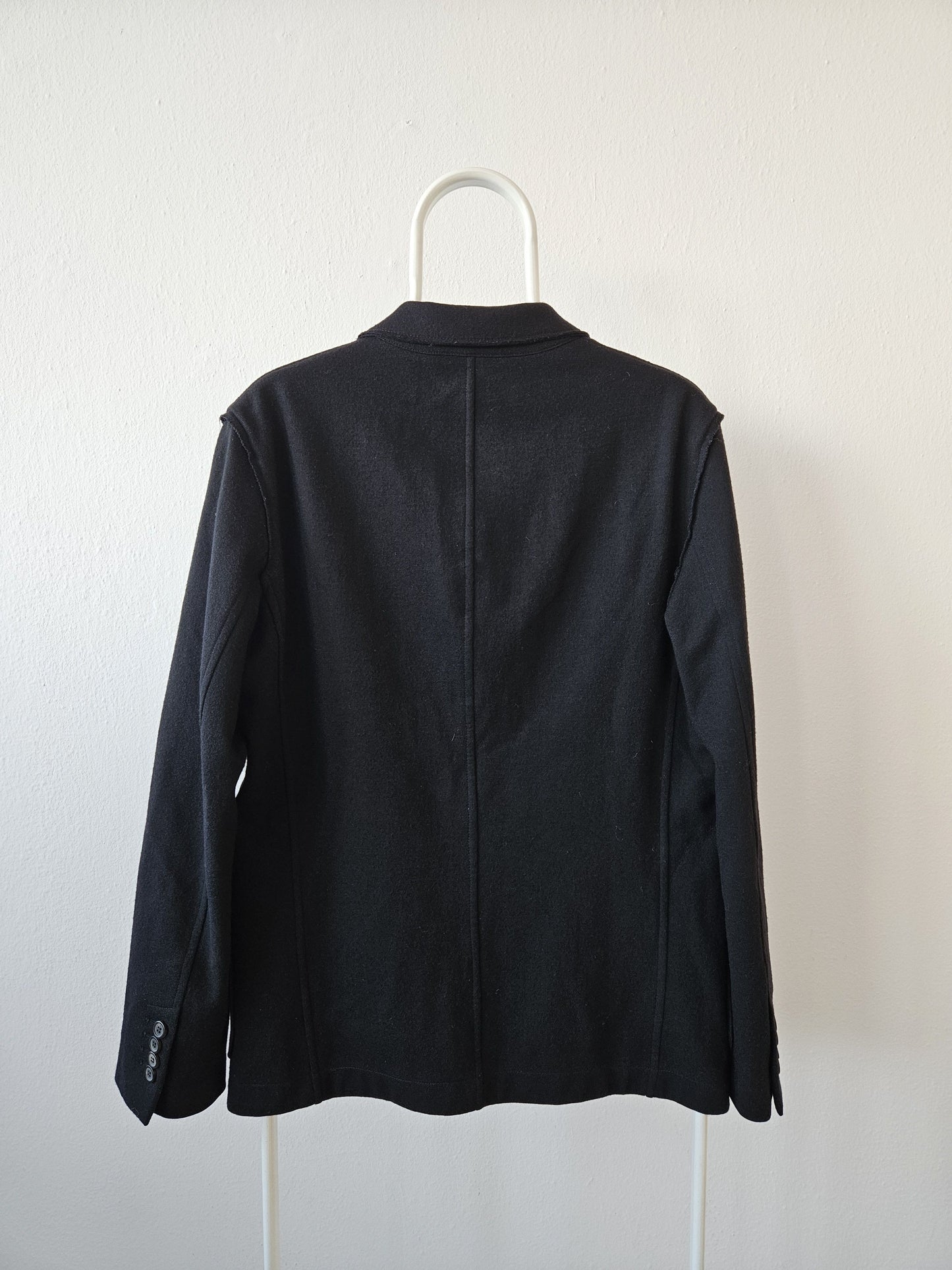 Lanvin quarter-lined wool raw edge blazer