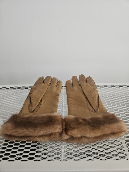 Prada lambskin and mink fur gloves