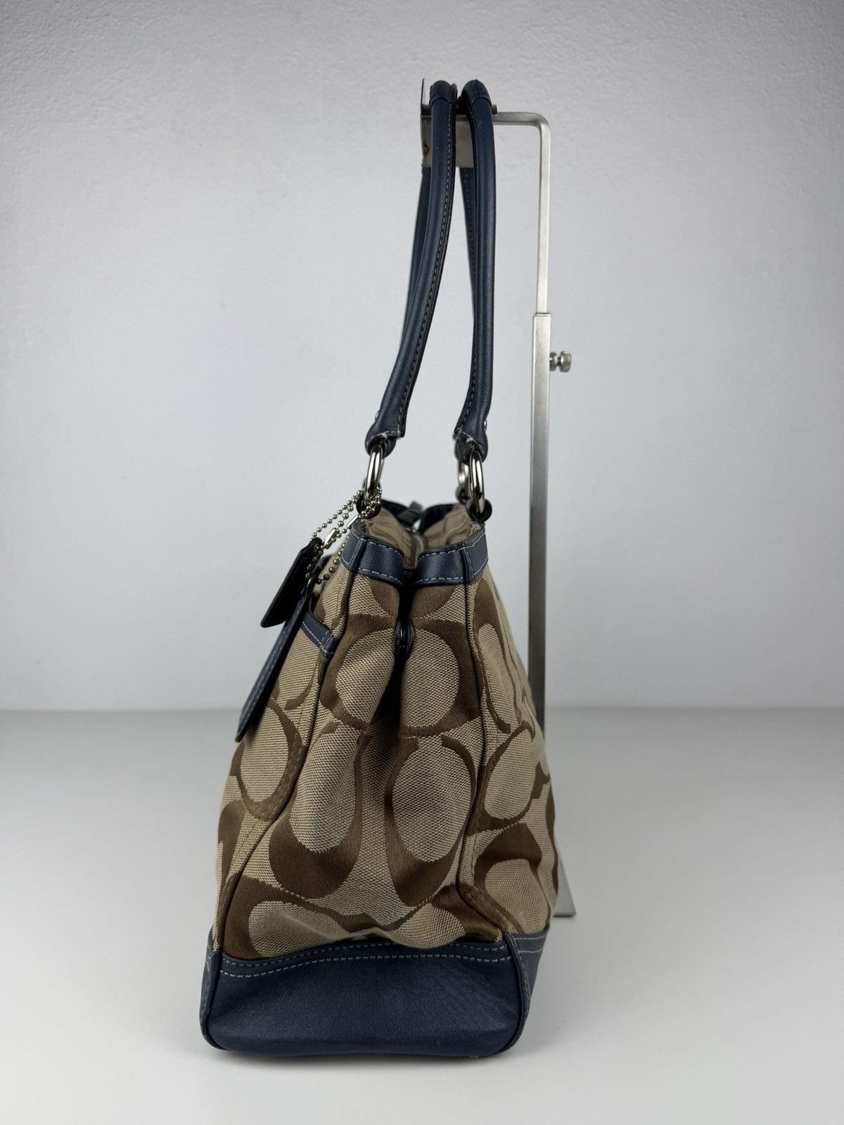 Coach park signature carryall canvas and leather tote