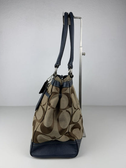 Coach park signature carryall canvas and leather tote