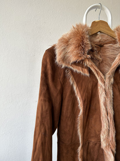 Vintage suede short penny lane/ afghan coat