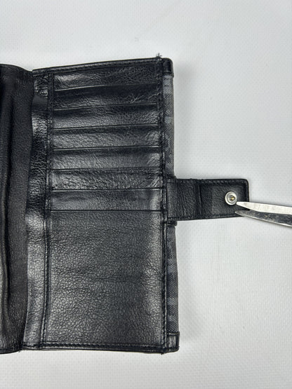 Dior flight monogram canvas and leather long trifold wallet