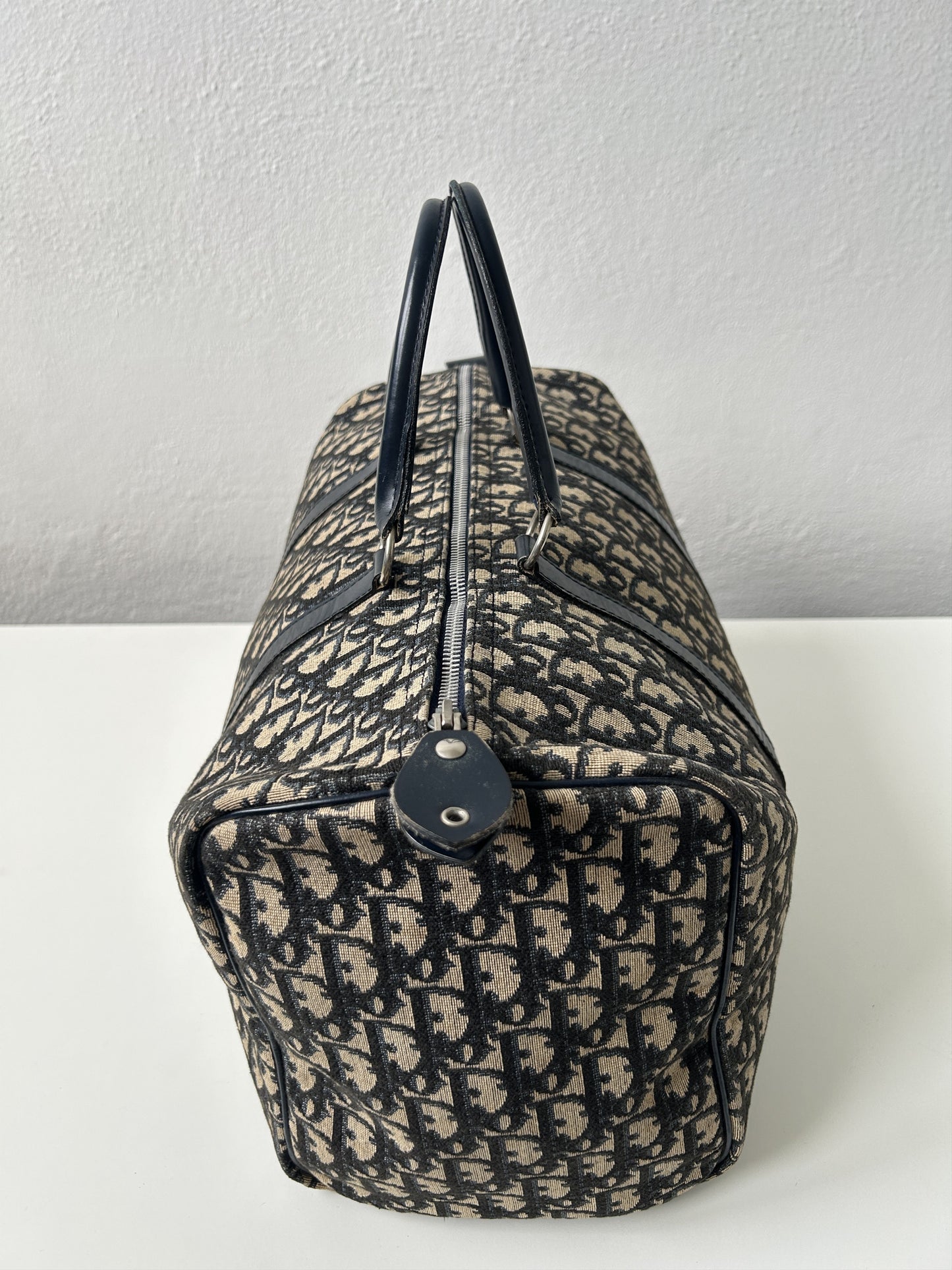 Vintage 70s Dior trotter oblique monogram canvas bowling bag