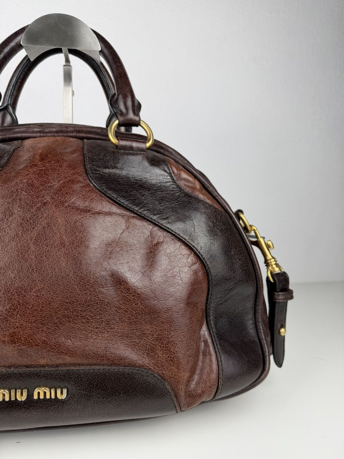 Miu Miu vitello leather bowling bag