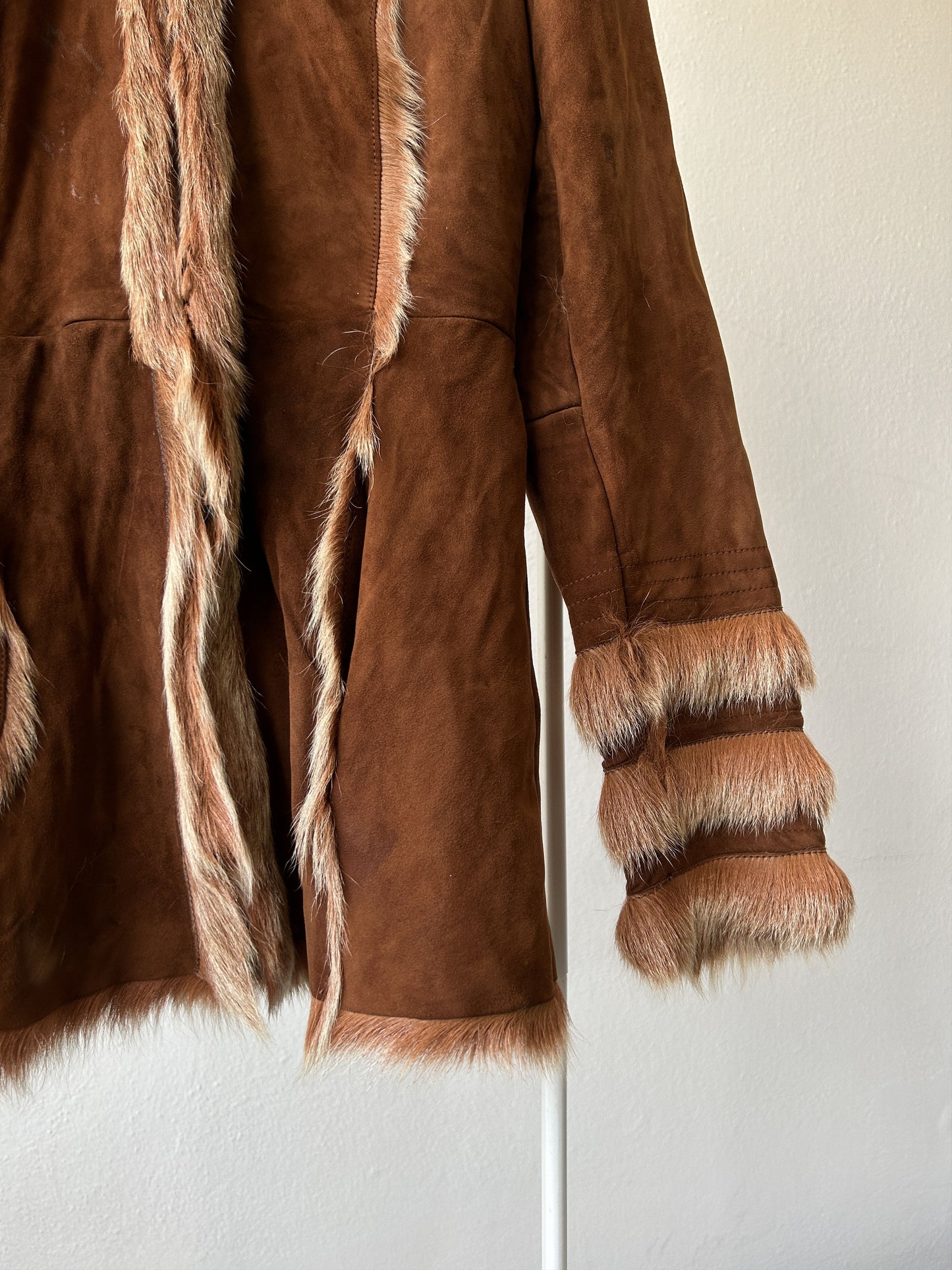 Vintage suede short penny lane/ afghan coat