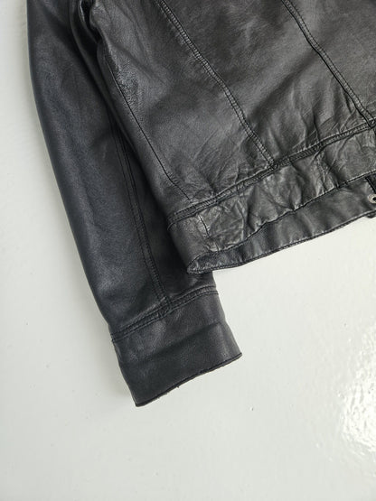 Archive y2k multipocket cropped lambskin leather jacket