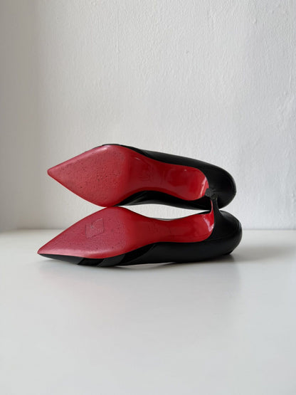 Christian Louboutin eklectica 55 mixed leather kitten heels
