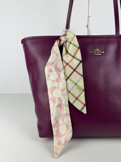 Coach crossgrain leather city tote fuchsia