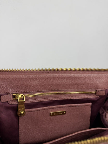Miu Miu madras leather mini bowling bag