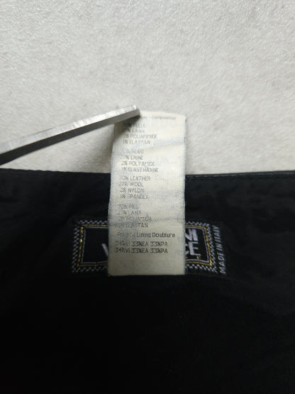 Gianni Versace Couture leather and wool zip off pencil skirt