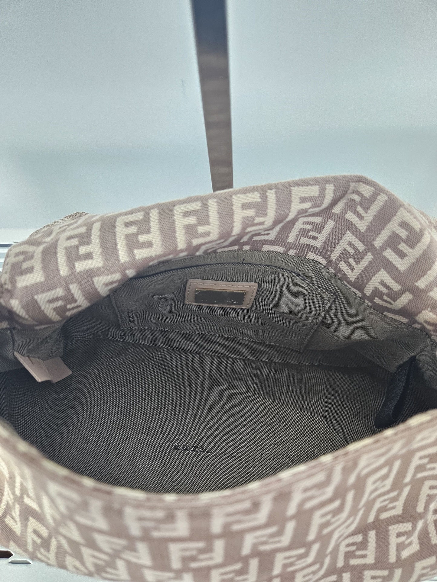 Fendi zucca monogram canvas mini baguette