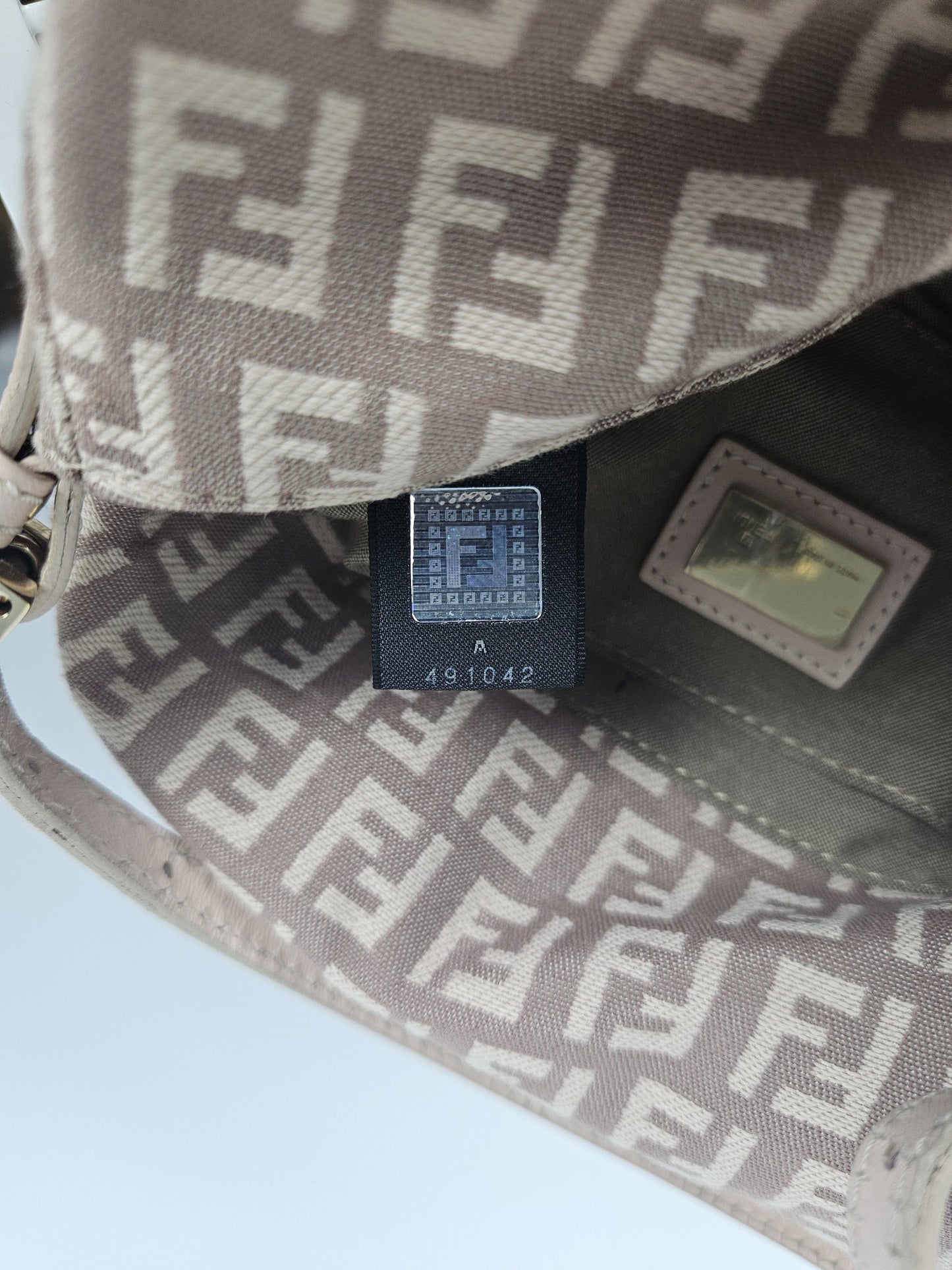 Fendi zucca monogram canvas mini baguette