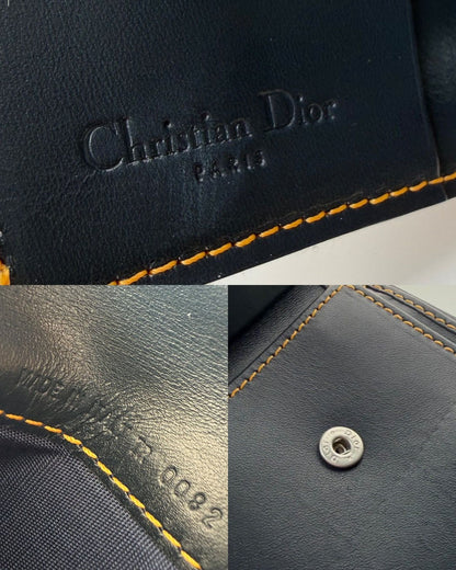 Dior trifold street chic monogram canvas and leather wallet