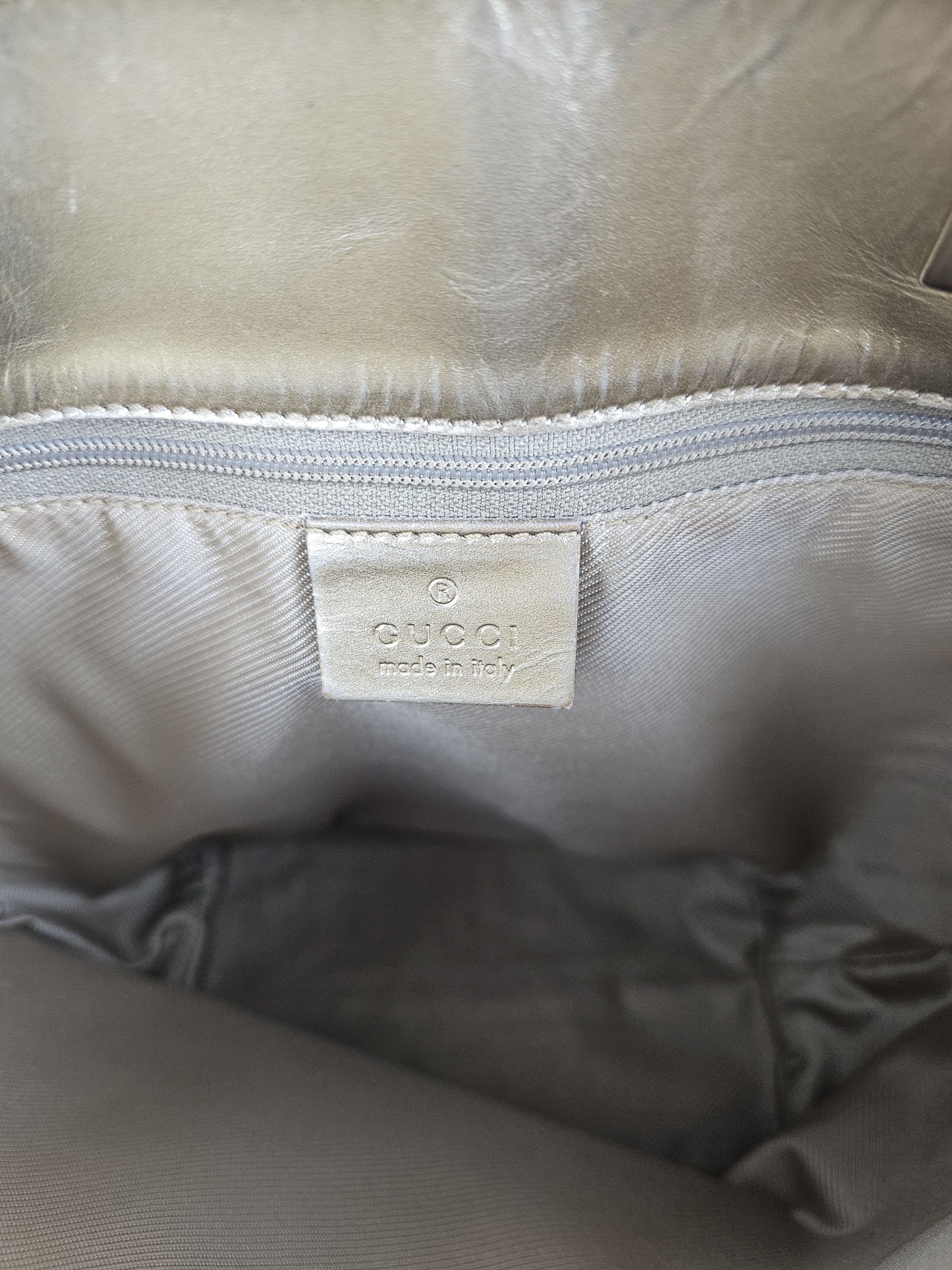 Vintage y2k Gucci gg monogram canvas gold tote bag