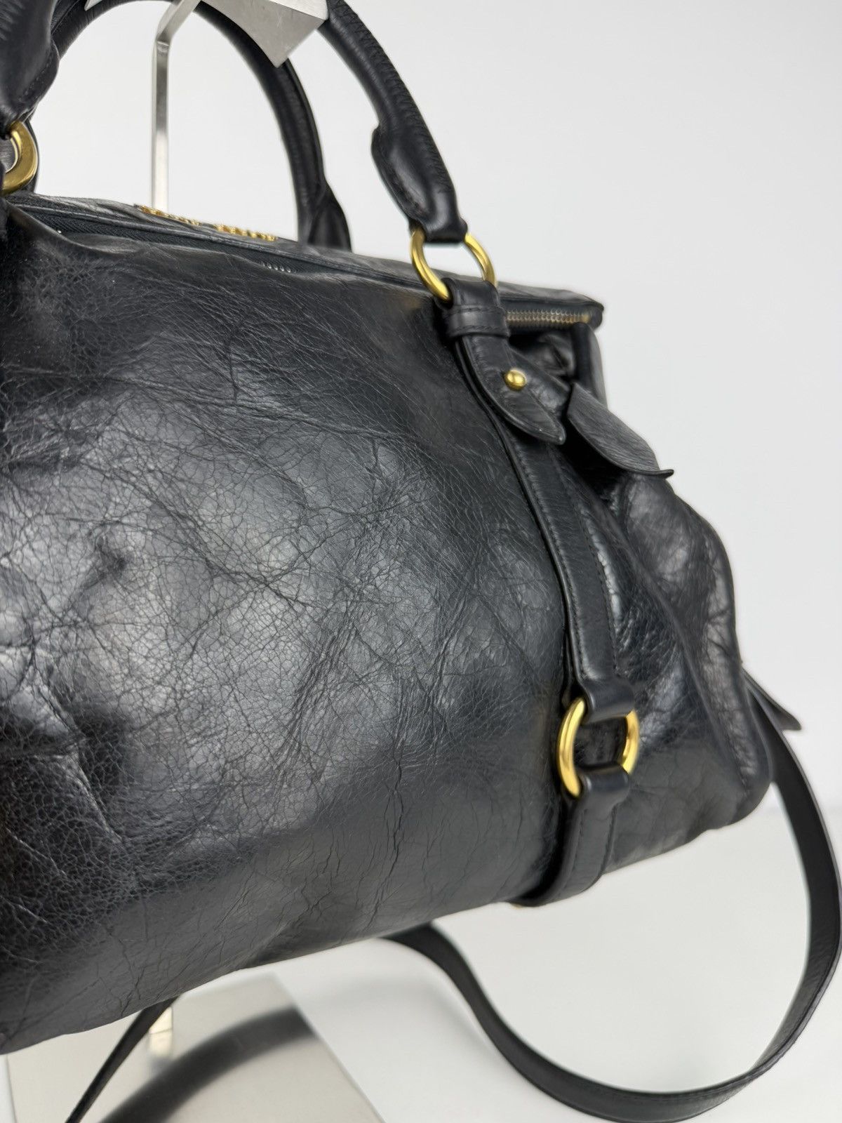Miu miu vitello bow bag in black