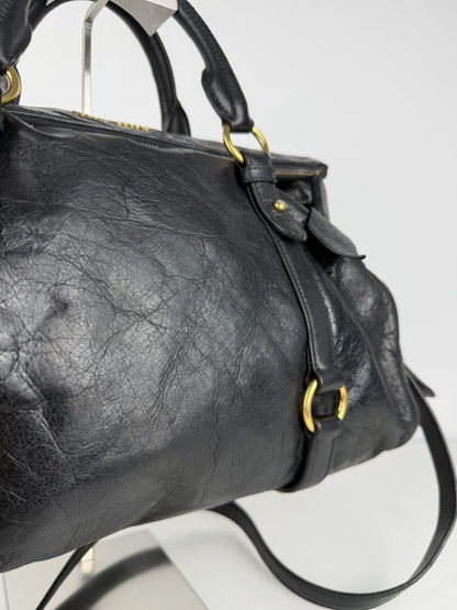 Miu miu vitello bow bag in black