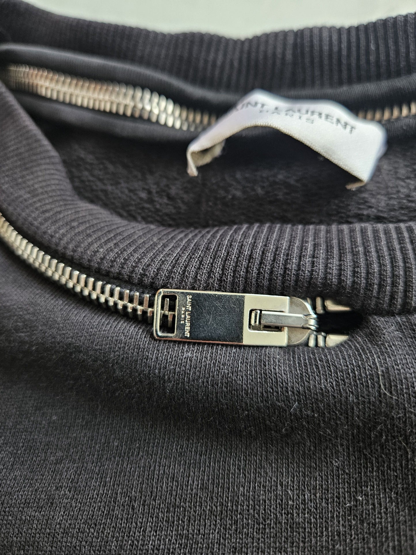Saint Laurent zip off collar crewneck